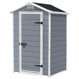 Keter Manor 4x3 ft Garden Storage Shed - Grey, Weather-Resistant Resin, 1800 L Capacity