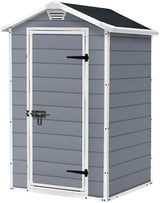 Keter Manor 4x3 ft Garden Storage Shed - Grey, Weather-Resistant Resin, 1800 L Capacity