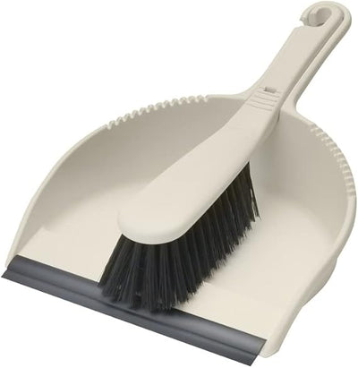 Addis Dustpan & Soft Brush Set, Linen Cream