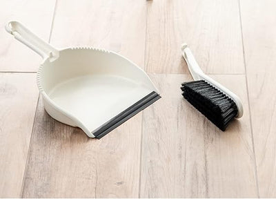 Addis Dustpan & Soft Brush Set, Linen Cream