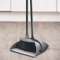 Addis Folding Long Handle Dustpan & Brush Set, Graphite