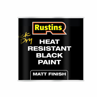 RUSTINS Quick Dry Heat Resistant Black Paint, 250ml