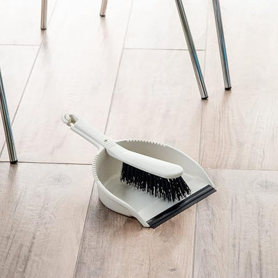 Addis Dustpan & Soft Brush Set, Linen Cream