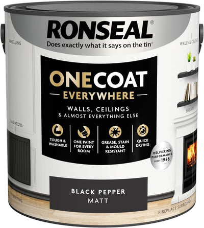 Ronseal One Coat Everywhere Paint Black Pepper Matt 2.5L