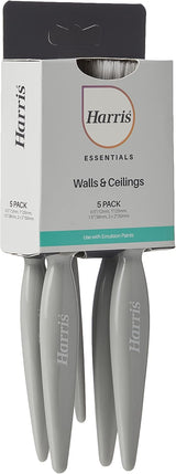 Dulux Easycare Matt, Polished Pebble, 2.5L & Harris Brushes, 5-Pack