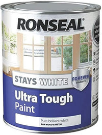 Ronseal Stays ULT Tough Matt Paint, White, 750ml