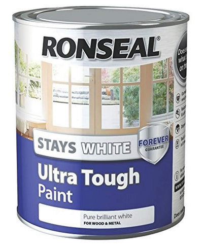 Ronseal Stays ULT Tough Matt Paint, White, 750ml