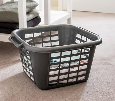 Addis Square Laundry Basket, Metallic, 24L