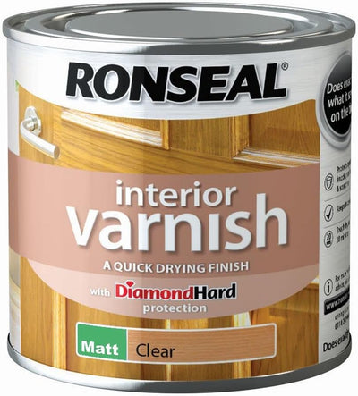 Ronseal RSLIVMCL250 Interior Varnish Quick Dry Matt Clear, 250 ml