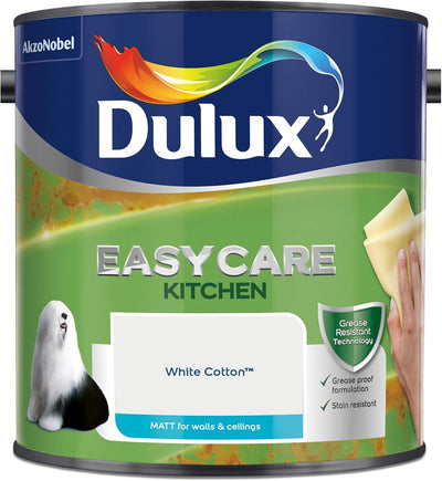 Dulux Easycare Kitchen Matt Emulsion Paint - White Cotton 2.5L