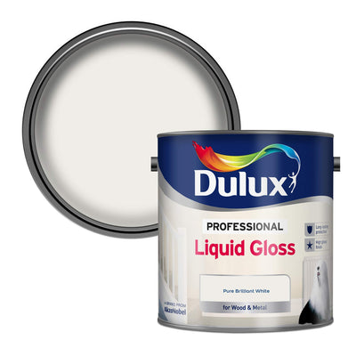 Dulux Professional Liquid Gloss Paint, Pure Brilliant White, 2.5L