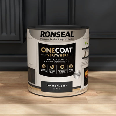 Ronseal One Coat Everywhere Paint Charcoal Grey Matt 2.5L