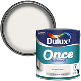 Dulux Once Satinwood Paint, Pure Brilliant White, 2.5L