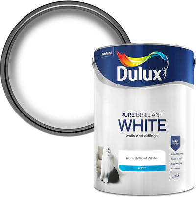 Dulux Matt Emulsion Paint, Pure Brilliant White, 5L