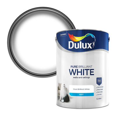 Dulux Matt Emulsion Paint, Pure Brilliant White, 5L