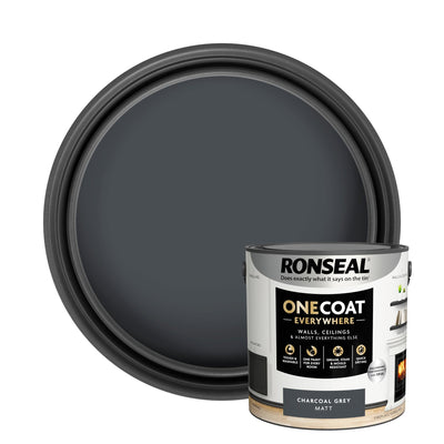 Ronseal One Coat Everywhere Paint Charcoal Grey Matt 2.5L