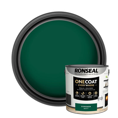 Ronseal One Coat Everywhere Paint Evergreen Matt 2.5L