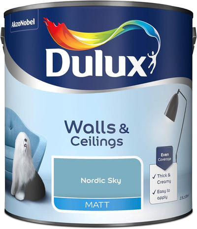 Dulux Walls & Ceilings Matt Emulsion, Nordic Sky, 2.5L