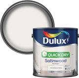 Dulux Quick Dry Satinwood Paint, Pure Brilliant White, 2.5L