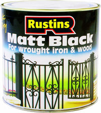 RUSTINS Quick Drying Matt Black Paint, 250ml