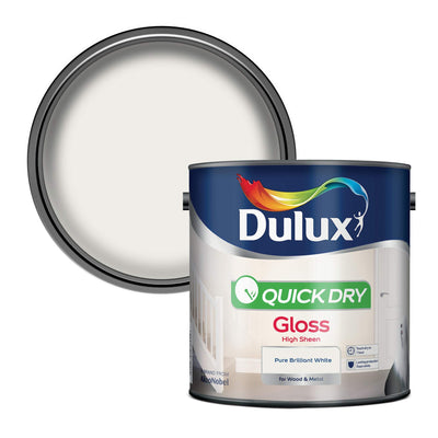 Dulux Quick Dry Gloss Paint - Pure Brilliant White 2.5L