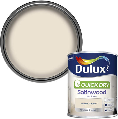 Dulux Quick Dry Satinwood Paint, Natural Calico, 750ml