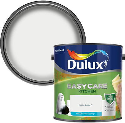 Dulux Easycare Kitchen Matt Emulsion Paint - White Cotton 2.5L