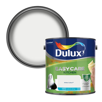 Dulux Easycare Kitchen Matt Emulsion Paint - White Cotton 2.5L