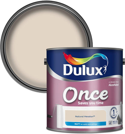 Dulux Once Matt Emulsion Paint - Natural Hessian - 2.5L