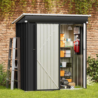 Amopatio 5x3 ft Metal Garden Storage Shed - Waterproof, Lockable Outdoor Shed for Tools, Bikes, & Bins