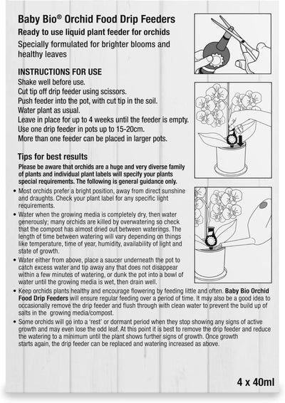 Baby Bio Orchid Drip Feeders 4 x 40ml