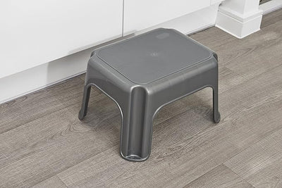 Addis Step Stool, Metallic Silver