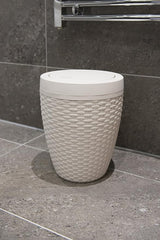 Addis 5L Faux Rattan Bathroom Bin, Calico