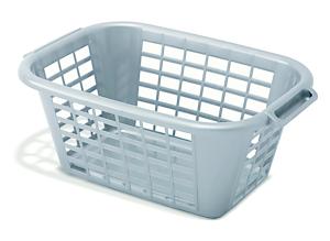 Addis Rectangular Laundry Basket, Metallic