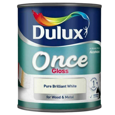 Dulux® Once Gloss Pure Brilliant White Paint 700ml & 1.25L