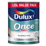 Dulux® Once Gloss Pure Brilliant White Paint 700ml & 1.25L