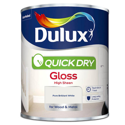 Dulux® Quick-dry Gloss Pure Brilliant White 750ml