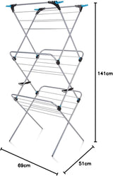 Minky® 3 Tier Plus Airer with 21 m Drying Space Silver