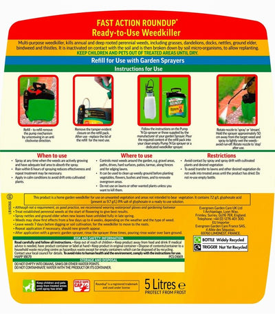 Roundup® Fast Action Ready to Use Weedkiller Pump ‘n Go 5L