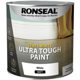 Ronseal Stays ULT Tough Matt Paint, White, 2.5L