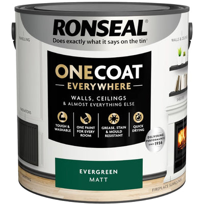 Ronseal One Coat Everywhere Paint Evergreen Matt 2.5L