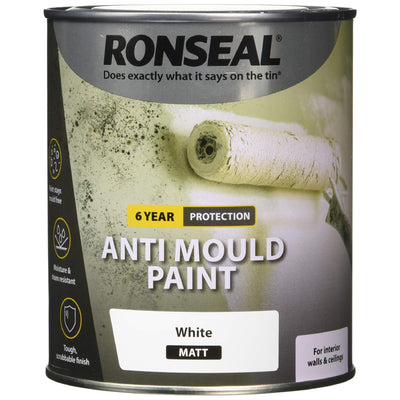 RONSEAL AMPWM750 Anti Mould Paint White Matt 750ml