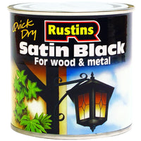 Rustins Quick Dry Satin Black Paint, 250ml