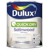 Dulux Quick Dry Satinwood Paint, Pure Brilliant White, 750ml