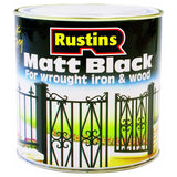 RUSTINS Quick Drying Matt Black Paint, 250ml