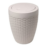 Addis 5L Faux Rattan Bathroom Bin, Calico