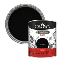 Crown Wood & Metal Quick Dry Gloss - 750ml Jet Black