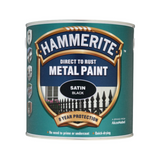 Hammerite Satin Black Metal Paint 250ml