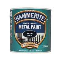 Hammerite Satin Black Metal Paint 250ml