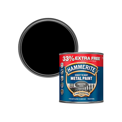 Hammerite Black Metal Paint 1L – Smooth